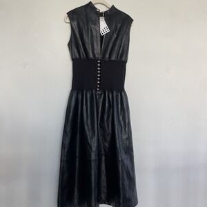 Khatie Uni  Leather Dress Size M Brand NWT